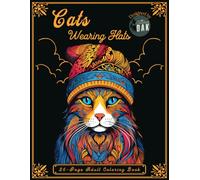 Cats Wearing Hats: 26-Page Adult Coloring Book