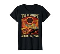 Cats Wearing Total Solar Eclipse Glasses 2026 August Value Graphic T-Shirt, Women, Black, XS