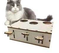 Cats Whack Mole Game | Cute Interactive Wood Whack Mole Toy,Innovative Puzzle Feeders, Cat Supplies Food Dispenser for Cattery, Home, Pet Shop