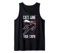 Cats Wine True Crime Fan Funny Cat Lover Crime Scene Tank Top