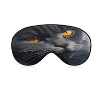 Cats with Yellow Eyes Eye Mask for Sleeping Soft Breathable Sleep Mask with Adjustable Strap Light Blocking Night Eye Cover Comfortable Night Blindfold Eyeshade Sleep Shade Cover for Travel