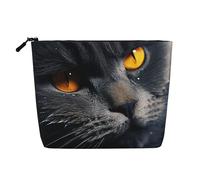Cats with Yellow Eyes Toiletry Bags for Women, Portable Travel Cosmetic Bag, Daily Organiser with Zipper