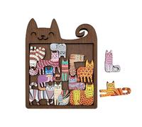 Cats Wooden Puzzle, Super Challenging Kitten Puzzles Wooden Jigsaws Cat Gifts for Women, Kitten Ornament Wood Puzzles Crazy Cat Lady Gifts, IQ Puzzle for Festival Birthday Cats Lover Present