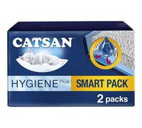 CATSAN - Hygiene Plus Non-Clumping Adult Cat Litter and Kitten Litter - With Liner 2 x 4L Bag