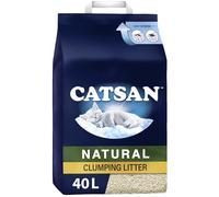 CATSAN Cat Litter Natural Clumping, 100% Biodegradable, Extra Absorbent, 2 x 20L Bag