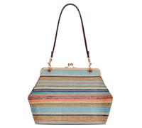 CATSEA Straw Large Women's Kiss Lock Bag Kiss Clasp Tote Purse Clutch