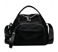 CATSEA Women's Elegant Solid Color Shoulder Bag Fashionable Zipper Crossbody Bags Soft Top Handle Handbag Purse, Black, 10.24 x 8.66 x 5.12 inches, Fashion