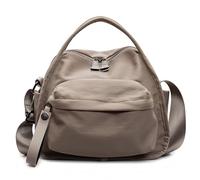 CATSEA Women's Elegant Solid Color Shoulder Bag Fashionable Zipper Crossbody Bags Soft Top Handle Handbag Purse, Grey, 10.24 x 8.66 x 5.12 inches, Fashion