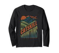 Catskill Mountains New York Forest NY Hiking Camping Retro Long Sleeve T-Shirt