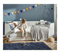 catskill wooden children daybed with 1 drawer in white