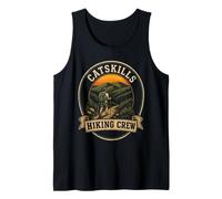 Catskills Hiking Crew Hiker Cat Lover Squad Group Gift Retro Tank Top
