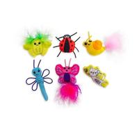 CATSTAGES CUTE AS A BUG CAT KITTY CATNIP PLUSH TOYS BAT CHASE HUNT 6 TOYS