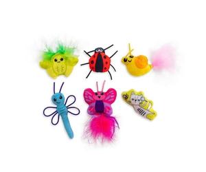 CATSTAGES CUTE AS A BUG CAT KITTY CATNIP PLUSH TOYS BAT CHASE HUNT 6 TOYS