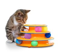 Catstages Cat Puzzle Toy - Tower of Tracks Cat Toy - Multi-level Track Game for Kittens & Adult Cats - Encourages Batting, Swatting & Hunting Instincts - Provides Mental Stimulation & Endless Play