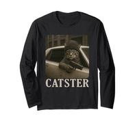 Catster Gangster Cat Meme Funny Cats Gang Humor Long Sleeve T-Shirt