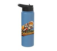 Catstronaut Funny Space Cat Astronaut Illustration Stainless Steel Insulated Water Bottle