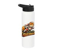 Catstronaut Funny Space Cat Astronaut Illustration Stainless Steel Insulated Water Bottle