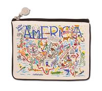 Catstudio Zipper Pouch Purse | Holds Your Phone, Coins, Makeup, Dog Treats & Tech Tools, America, 5" x 7"