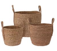 Cattail Leaf Basket Storage Set Of 3 Assorted Sizes For Children Toys & More