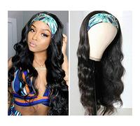 catti Headband Wigs for Black Women Human Hair Headband Wave Human Hair 9A Brazilian Virgin Hair No Lace Front Wear and Hairline