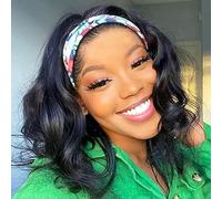 catti Wig with Headband Human Hair Body Wave Headband Wigs for Black Women No Lace Front Human Hair Wig Brazilian Virgin Hair Headband Wig