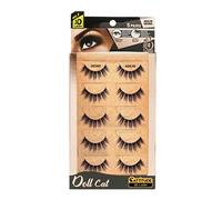 CATTITUDE 3D LASHES Ashlyn Doll Cat, Lightweight & Reusable, Cruelty-Free - 5 Pairs