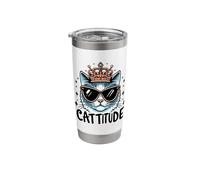 Cattitude Cat Attitude Sassy Royal Majestic Cool Kitten Stainless Steel Insulated Tumbler