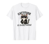 Cattitude is Everything Cute Kawaii Cat with Attitude Cool T-Shirt