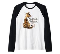 Cattitude Problem Just Deal with It Funny Sassy Tabby Cat Raglan Baseball Tee