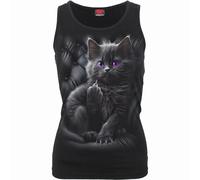 Cattitude Razor Back Sleeveless T-Shirt Spiral Direct Black L