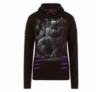 Cattitude Ripped Hoodie Spiral Direct Black XL
