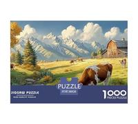 Cattle 1000 Piece Animal Husbandry Farm Jigsaw Puzzles for Adults Educational Challenge for Challenging Family Activity Games Colorful for Home Decor Gifts 38x26cm/1000pcs