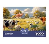 Cattle 1000 Piece Animal Husbandry Farm Jigsaw Puzzles for Adults Educational Challenge Puzzle for Challenging Family Activity Games Colorful for Home Decor Gifts 52x38cm/1000pcs