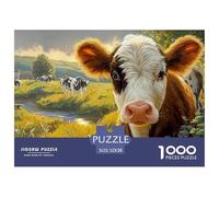 Cattle 1000 Piece Animal Husbandry Farm Jigsaw Puzzles for Adults Educational Challenge Puzzle for Challenging Family Activity Games Colorful Hard Puzzle for 52x38cm/1000pcs Family Decorations