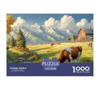 Cattle 1000 Piece Animal Husbandry Farm Jigsaw Puzzles Handwork Challenging Puzzle Educational for Challenging Family Activity Games Colorful for Home Decor Gifts 52x38cm/1000pcs