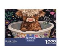 Cattle 1000 Piece Jigsaw Puzzles for Adults Colourful,Cute Little Cow Fun Challenging & Brainteasing 1000 Pc Adults Jigsaw Puzzle 100% Recvcled Cardboard38x26cm/1000pcs