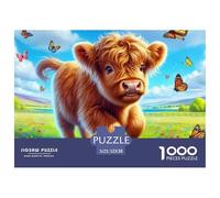 Cattle 1000 Piece Jigsaw Puzzles for Adults Colourful,Cute Little Cow Fun Challenging & Brainteasing 1000 Pc Adults Jigsaw Puzzle 100% Recvcled Cardboard52x38cm/1000pcs