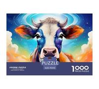 Cattle 1000 Piece Jigsaw Puzzles for AdultsCute Little Cow Colourful, Challenging & Brainteasing Adults Jigsaw Puzzle, Puzzle The Future - 100% Recycled Cardboard Educational Game Challenging & Brain