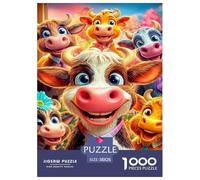 Cattle 1000 Pieces Premium Jigsaw Cute Animals Creative Age 12+ Quirky, Abstract Design, Home Decoration, Educational, Challenging Puzzle Games 38x26cm/1000pcs