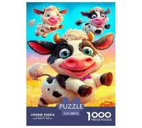 Cattle 1000 Pieces Premium Jigsaw Cute Animals Creative Age 12+ Quirky, Abstract Design, Home Decoration, Educational, Challenging 52x38cm/1000pcs