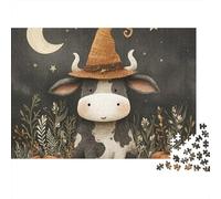 Cattle 1000 Pieces Witch Cow Recycled Cardboard Puzzle for Kids 12+ Rainy Day Indoor Activity Brain Training Team Building Social Icebreaker 52x38cm/1000pcs