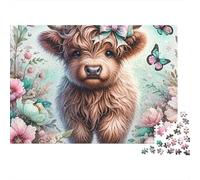 Cattle 1000pc Bow Calf Thick Cardboard Jigsaw Puzzle for Stress Relief Seekers Christmas Gathering Home Decor Home Leisure Time Social Icebreaker 70x50cm/1000pcs