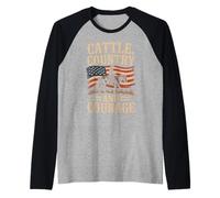 Cattle Country and Courage Veteran Rancher Western Cowboy Raglan Baseball Tee