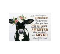 Cattle Cow Always Remember You Are Braver Than You Know Retro Metal Tin Sign 8X12 Inches