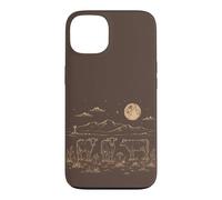 Cattle Cow Full Moon Mountain Star Night Rustic Western Farm Case for iPhone 13