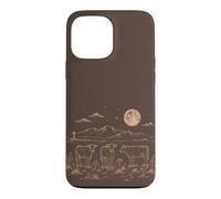 Cattle Cow Full Moon Mountain Star Night Rustic Western Farm Case for iPhone 13 Pro Max