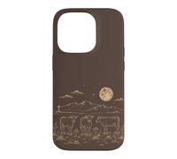 Cattle Cow Full Moon Mountain Star Night Rustic Western Farm Case for iPhone 14 Pro