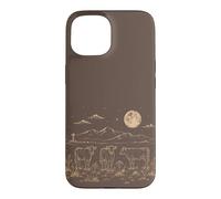 Cattle Cow Full Moon Mountain Star Night Rustic Western Farm Case for iPhone 15