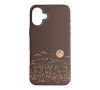 Cattle Cow Full Moon Mountain Star Night Rustic Western Farm Case for iPhone 16 Plus