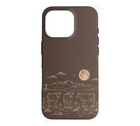 Cattle Cow Full Moon Mountain Star Night Rustic Western Farm Case for iPhone 16 Pro